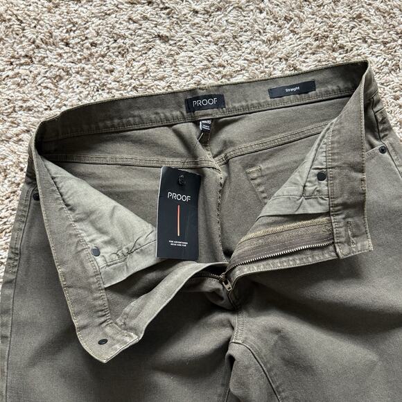 Proof Rover Pants Men’s Size 32x32 Brown Olive Straight Huckberry Stretch Canvas - Picture 3 of 8